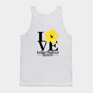 Indian Harbour Beach LOVE Yellow Hibisus Tank Top